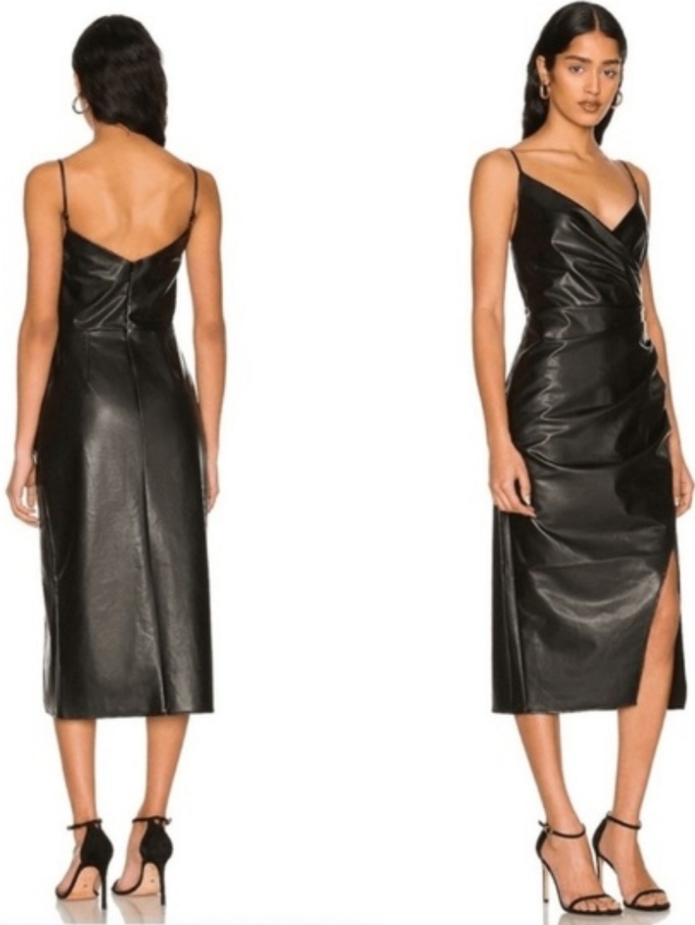 Faux Leather Midi Dress